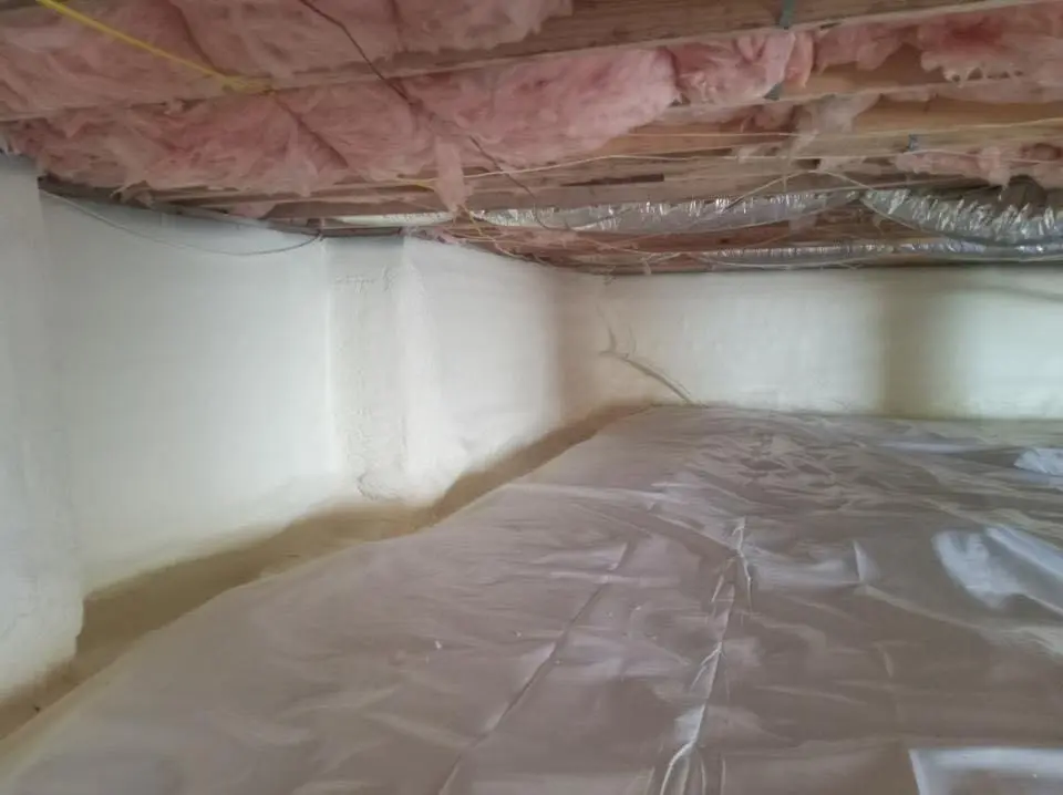 Crawl space encapsulation with closed-cell spray foam for Attic Insulation in Aloha